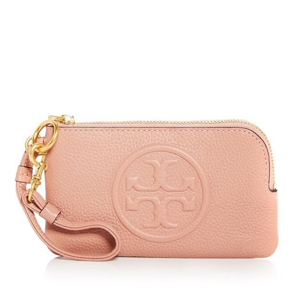Tory Burch Perry Bombé Leather Zip Card Case